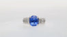 4.71 Carat Oval Cut Sri Lanka Sapphire and Diamond 18K White Gold Ring