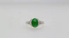 1.85 Carat Untreated Jadeite Jade and Diamond Platinum Ring HK Certified