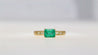 1.07 Carat Emerald & Baguette Diamond East West 18K Gold Ring