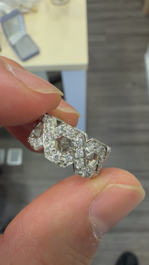 Tiffany & Co Hexagon 1.2 Carat Diamond Platinum Eternity Band Ring