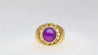 GIA Certified No Heat 3.50 Carat Pink/Purple Star Sapphire and Diamond Dome Ring