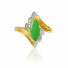 Marquise-Schliff Jadeit-Jade Ring mit natürlichen Diamonds in 18k massivem Gelbgold